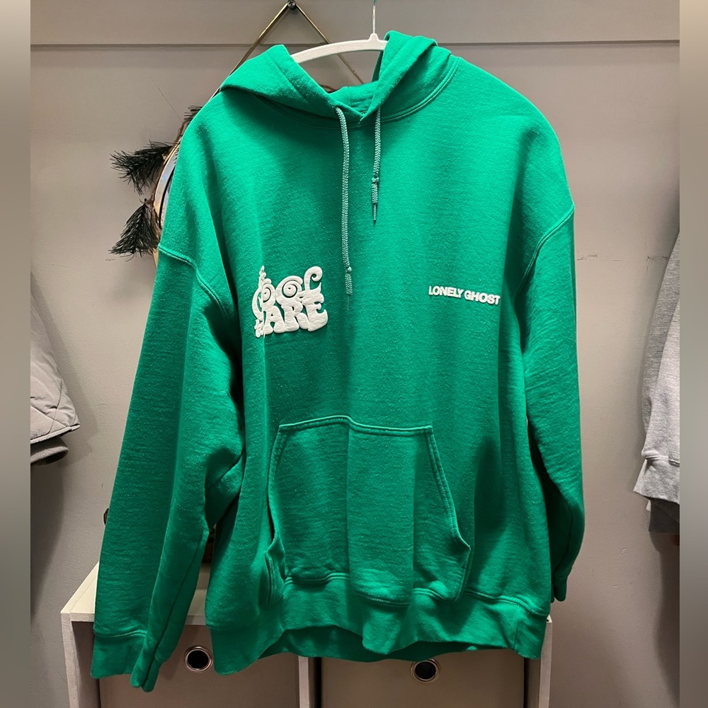 LONELY GHOST Green Graphic Hoodie